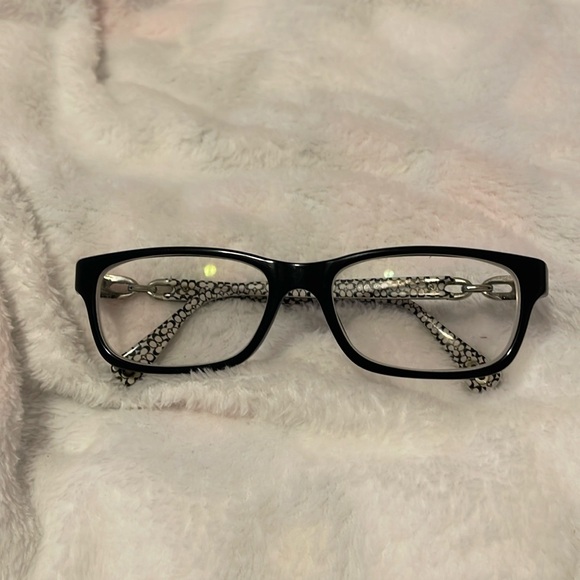 USED COACH EYEGLASSES BLACK AND WHITE HC 6052 FRANNIE - Picture 1 of 4